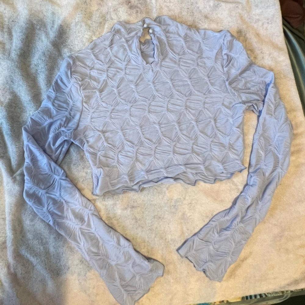 Textured blue shirt